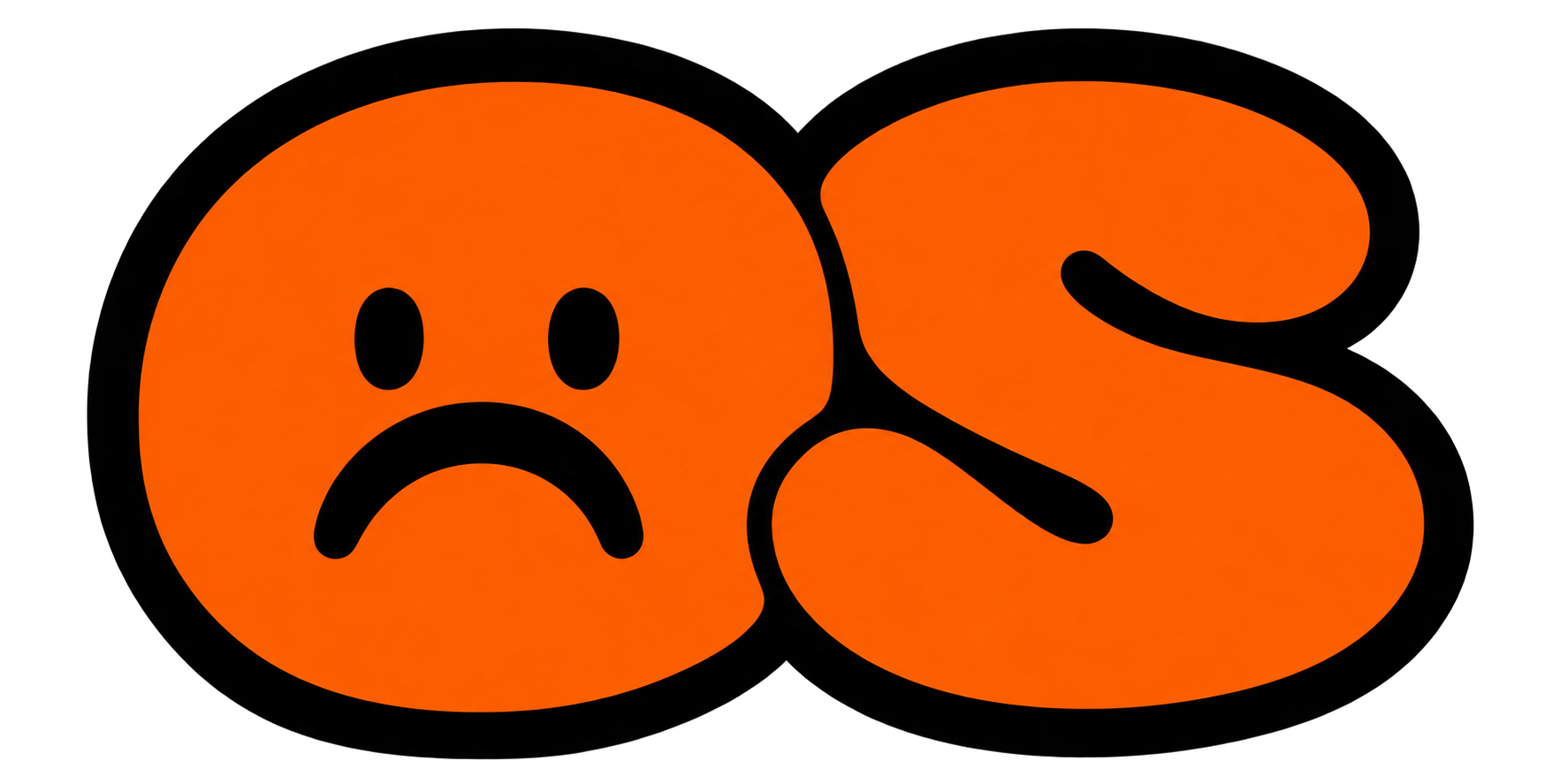 Orange OS sad-face monogram